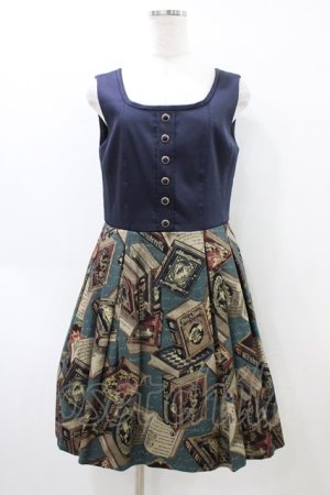 画像: Jane Marple / フェアリーテイルBOOKビスチェドレス  ブルーグレイ×ネイビー H-26-04-02-1024-JM-OP-KB-ZH