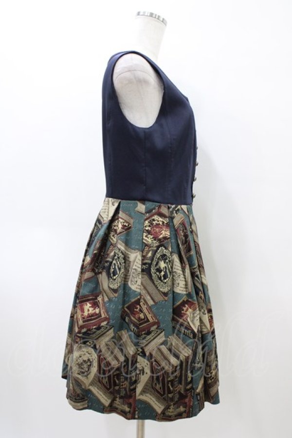 画像3: Jane Marple / フェアリーテイルBOOKビスチェドレス  ブルーグレイ×ネイビー H-26-04-02-1024-JM-OP-KB-ZH (3)