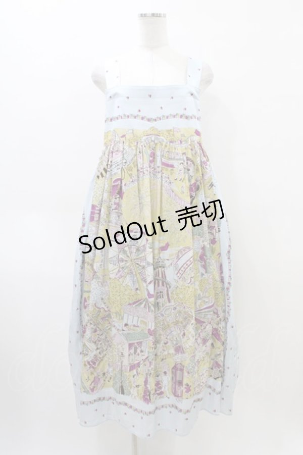 画像1: Jane Marple / La fete foraineエプロンドレス M サックス H-26-04-02-1025-JM-OP-KB-ZH (1)