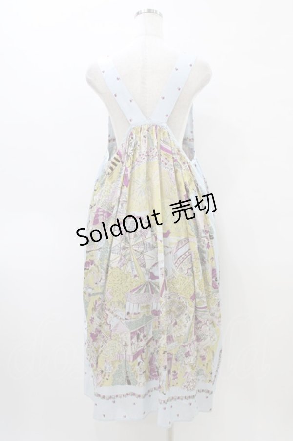 画像2: Jane Marple / La fete foraineエプロンドレス M サックス H-26-04-02-1025-JM-OP-KB-ZH (2)