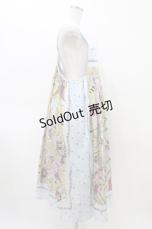 画像3: Jane Marple / La fete foraineエプロンドレス M サックス H-26-04-02-1025-JM-OP-KB-ZH (3)