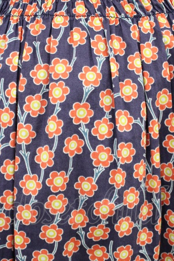 画像3: Jane Marple Dans Le Salon / Pepプリントのタックカラーワンピース M ブルー H-26-04-02-1029-JM-OP-KB-ZH (3)