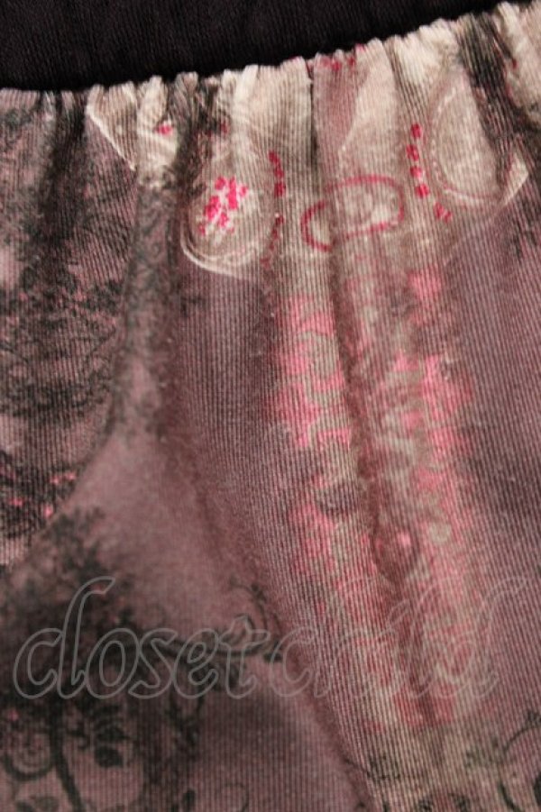 画像4: OZZ ANGELO / 総柄裾レーススカート  ブラウン H-26-04-02-1035-OO-SK-KB-ZH (4)