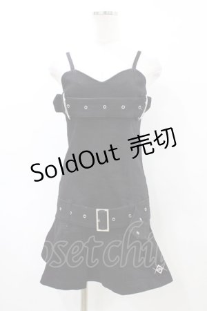 画像: REFLEM / ベルト使いプリーツデニムキャミワンピース FREE 黒 H-26-04-02-1036-PU-OP-AK-ZH