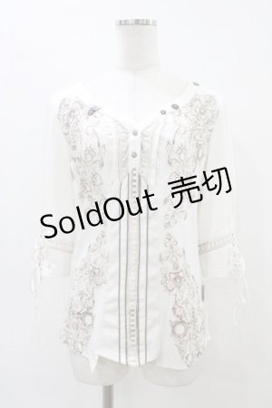 画像: OZZ ANGELO / プリント5部袖トップス  オフ H-26-04-02-1043-OO-TO-KB-ZH