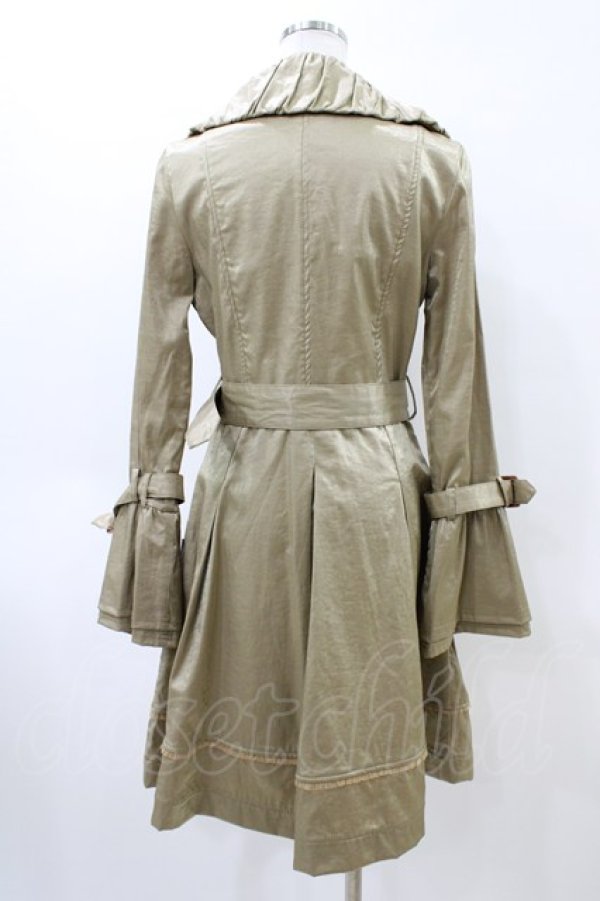 画像2: Ozz oneste / ギャザーカラーベルテッドコート  ゴールドベージュ H-26-04-02-1044-OO-CO-KB-ZH (2)