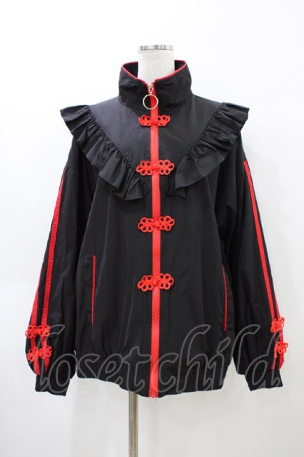 画像1: REFLEM / チャイナフリルトラックジャージ FREE 黒×赤 H-26-04-02-1049-PU-JA-AK-ZH (1)