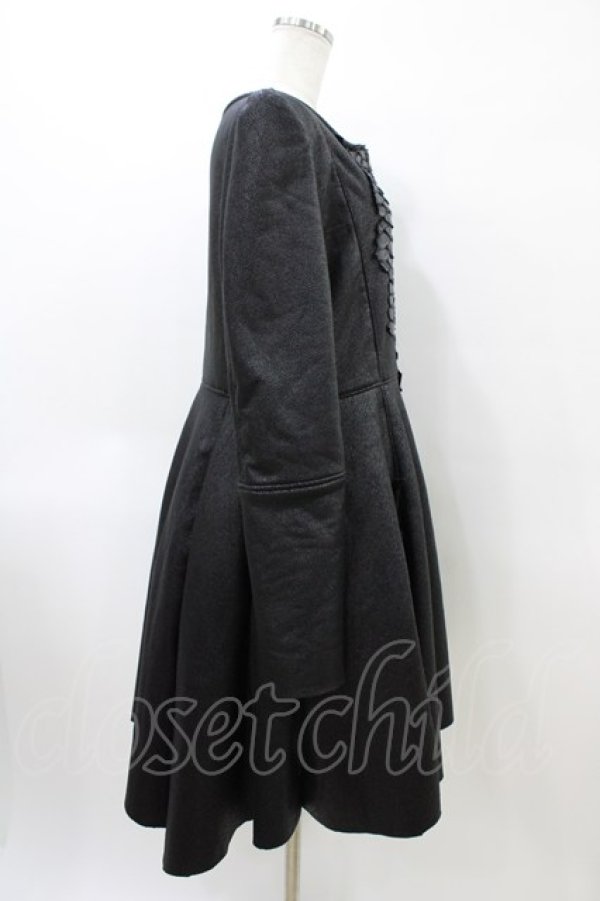 画像3: h.NAOTO / ドラゴンレザー切替ZIPコートワンピース  黒 H-26-04-02-1006-HN-CO-KB-ZH (3)