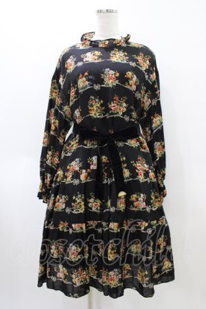 画像: Jane Marple / Jubilee flowersミニドレス  ブラック H-26-04-02-1009-JM-OP-KB-ZH