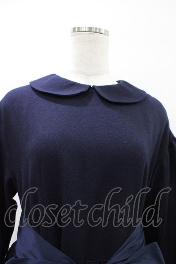 画像4: Jane Marple / CREATING ALICE wool botany dress  ネイビー H-26-04-02-1011-JM-OP-KB-ZH (4)