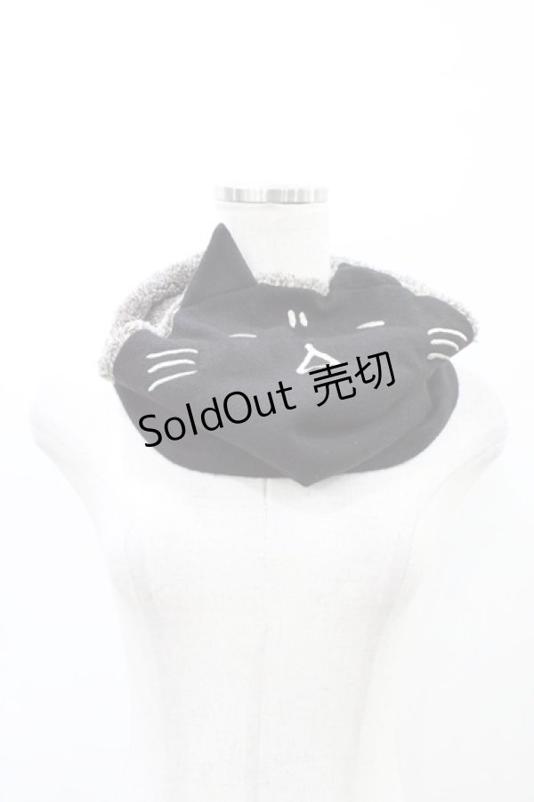 画像1: MINT NeKO / ネコスヌード  ブラック H-26-04-02-1002-HN-ZA-KB-ZH (1)