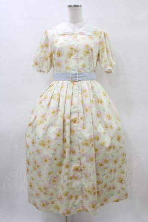 画像: Melody BasKet / Blooming poppyフロントボタンワンピース M イエロー H-26-04-02-1017-LO-OP-KB-ZH