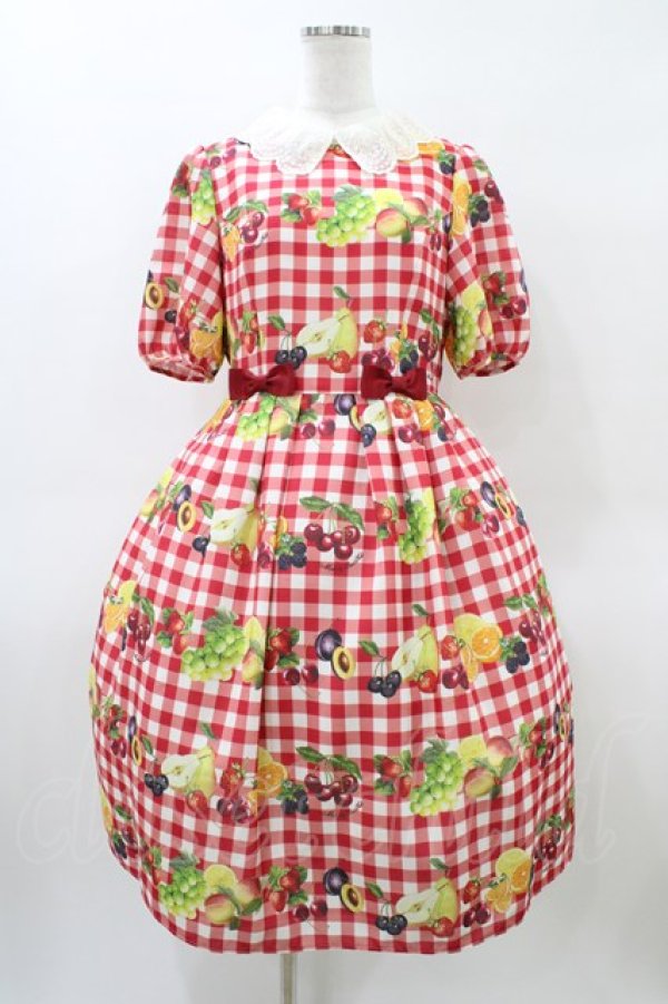 画像1: Melody BasKet / Fruits BasKetワンピース  レッド H-26-04-02-1019-LO-OP-KB-ZH (1)