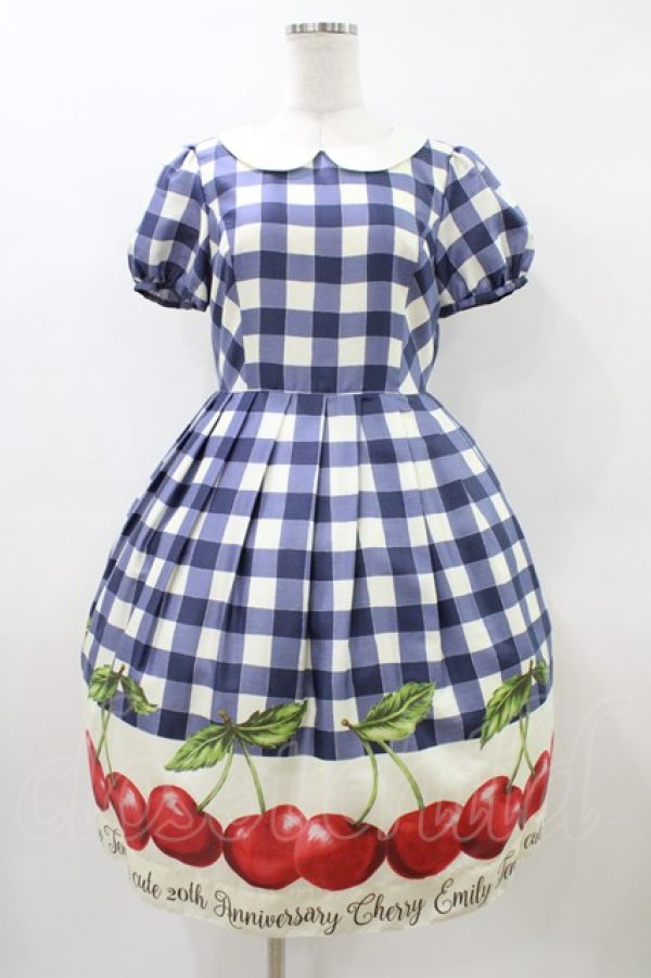 画像1: Emily Temple cute / アニバーサリーチェリーワンピース  青 H-26-04-02-1020-ET-OP-KB-ZH (1)