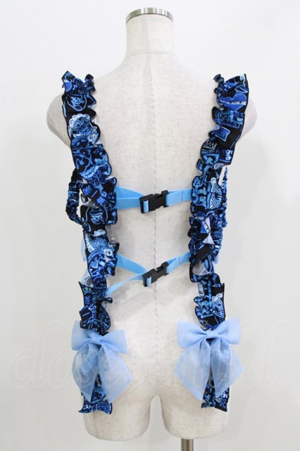 画像3: metamorphose / 電脳Neon少女 フリルハーネス Free サックス系 H-26-04-02-049-ME-TO-NS-ZH (3)