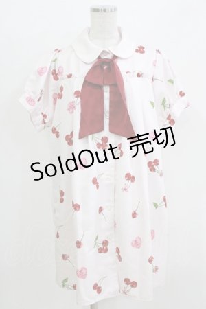 画像: Ank Rouge / Lacy Heart Cherryシャツワンピース M オフ H-26-04-02-050-CA-OP-NS-ZH