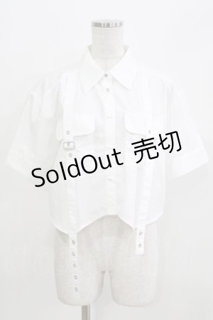 画像: axes femme / ハトメ使タブショートシャツ Free オフ H-26-04-02-054-AX-BL-NS-ZH