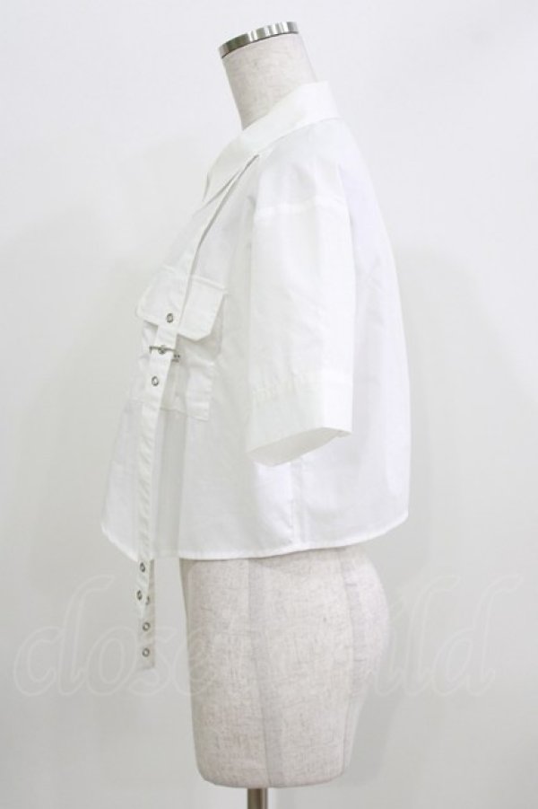 画像2: axes femme / ハトメ使タブショートシャツ Free オフ H-26-04-02-054-AX-BL-NS-ZH (2)