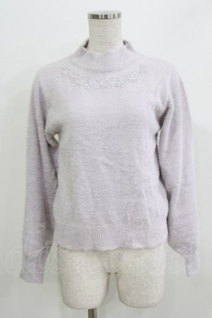 画像: axes femme / ステラート刺繍フェザーニット M ラベンダー H-26-04-02-057-AX-TO-NS-ZH