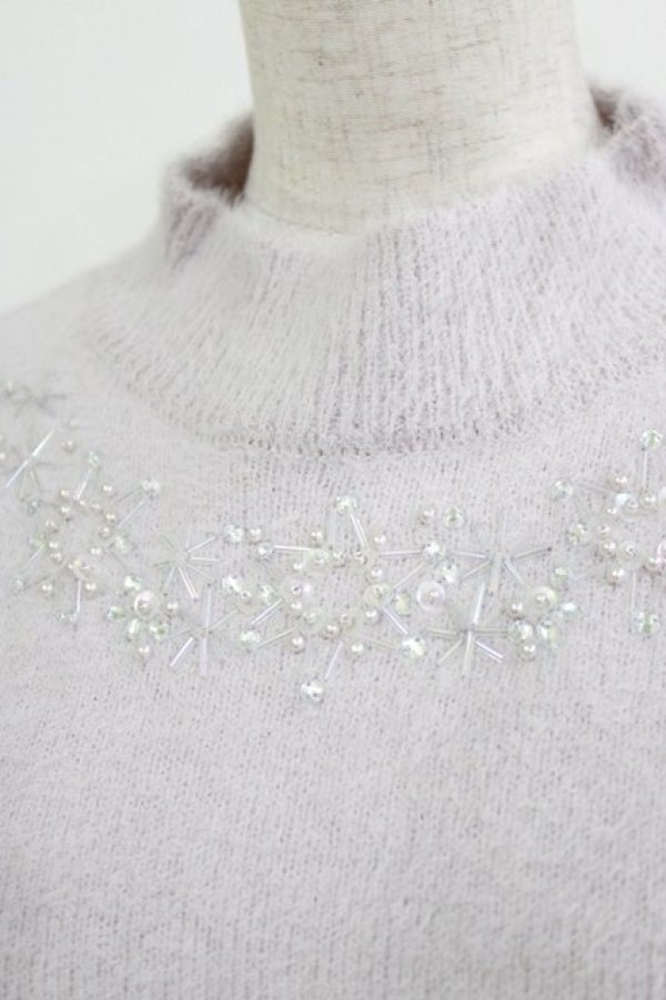 画像4: axes femme / ステラート刺繍フェザーニット M ラベンダー H-26-04-02-057-AX-TO-NS-ZH (4)