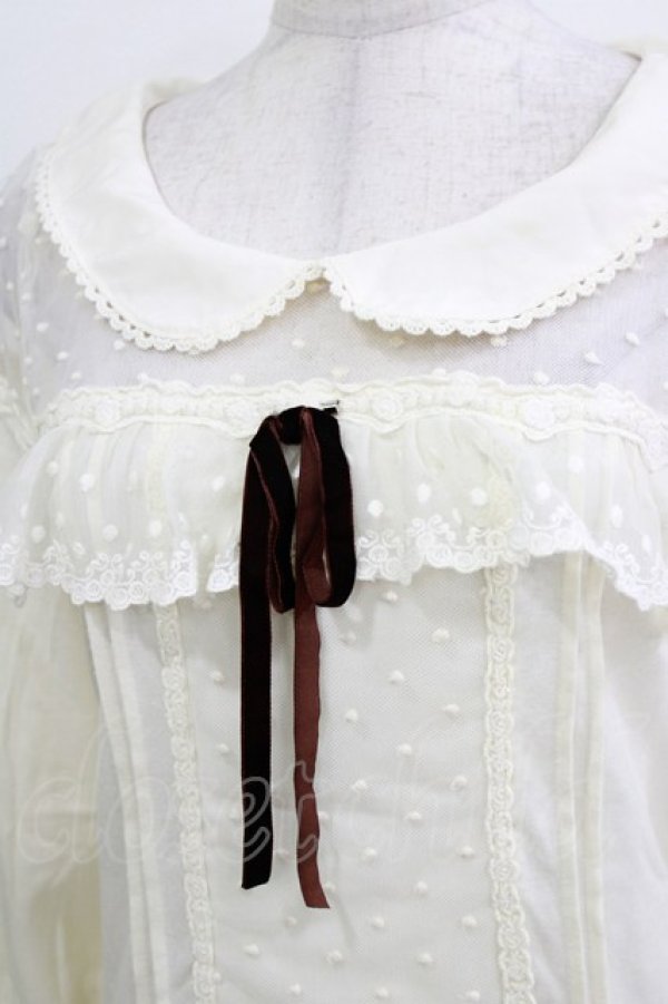 画像4: LIZ LISA / ドットチュール切替トップス Free 生成り H-26-04-02-058-LO-TO-NS-ZH (4)