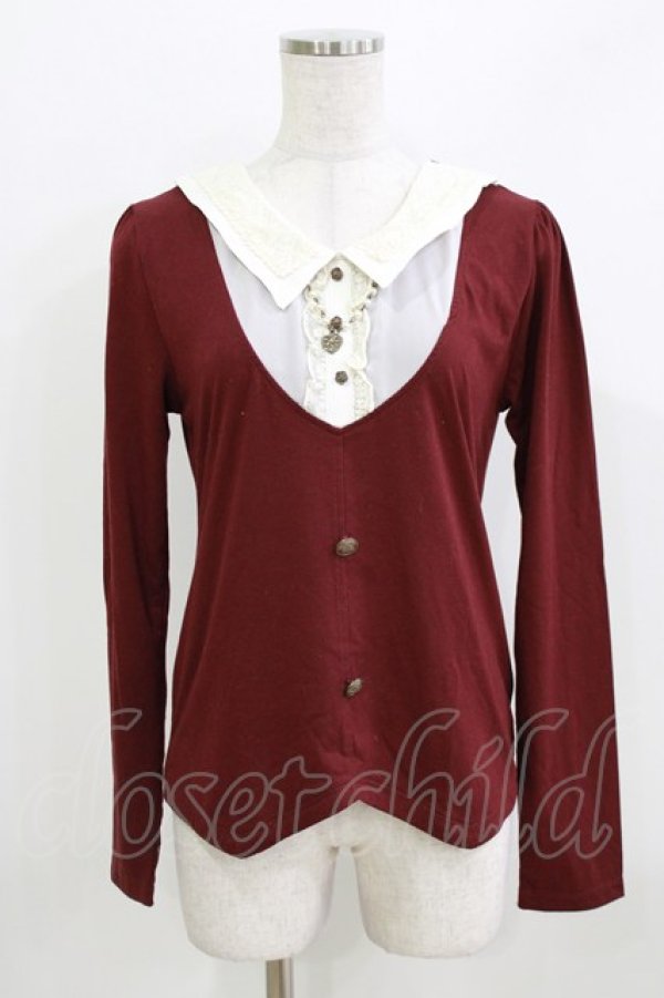 画像1: axes femme / ヨーク切り替えプルオーバー M ワイン H-26-04-02-059-AX-TO-NS-ZH (1)