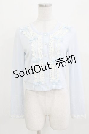 画像: LIZ LISA / ストライプリボンカーディガン Free サックス H-26-04-02-060-LO-TO-NS-ZH