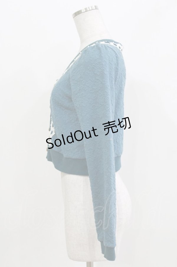 画像2: LIZ LISA / はしごレースカーディガン Free ブルーグリーン H-26-04-02-061-LO-TO-NS-ZH (2)