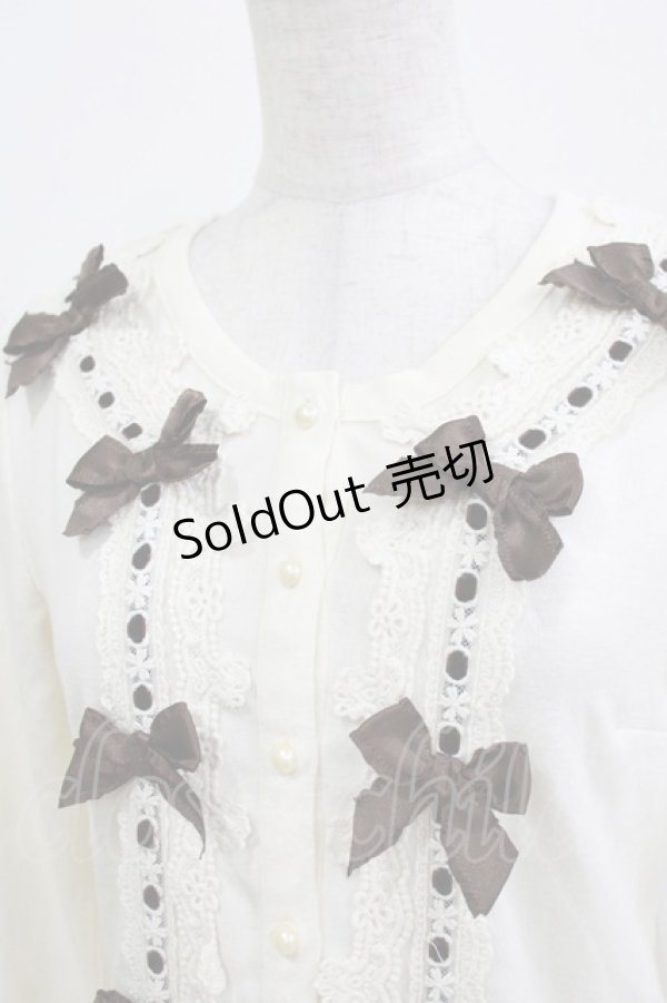 画像4: LIZ LISA / リボンカーディガン Free オフ/ブラウン H-26-04-02-063-LO-TO-NS-ZH (4)