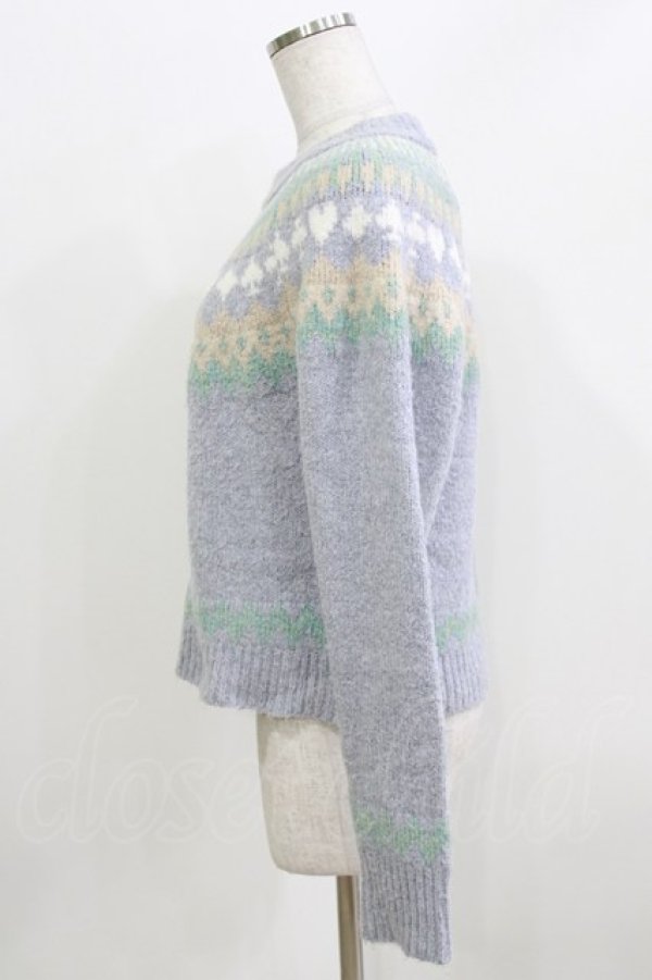 画像2: axes femme POETIQUE / トランプ求心柄ニットプルオーバー M ブルー H-26-04-02-064-AX-TO-NS-ZH (2)