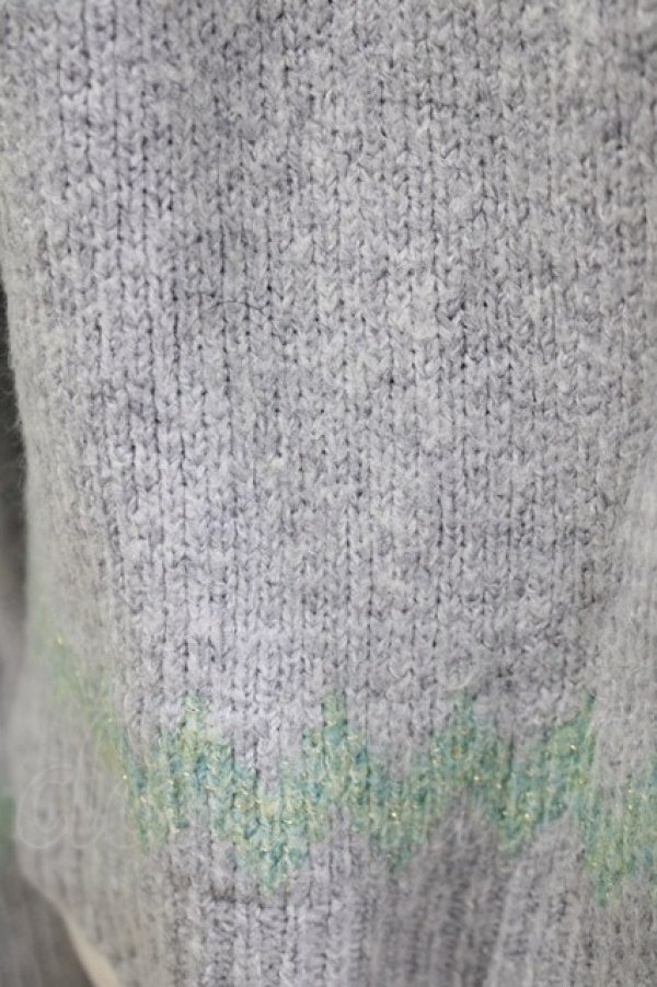 画像4: axes femme POETIQUE / トランプ求心柄ニットプルオーバー M ブルー H-26-04-02-064-AX-TO-NS-ZH (4)