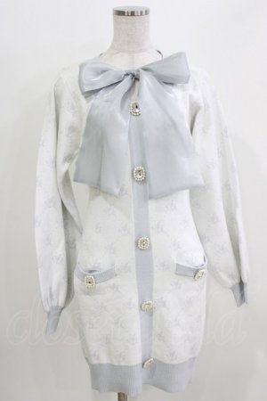 画像: Ank Rouge / モノグラムニットカーデライクワンピース M オフ/サックス H-26-04-02-066-CA-OP-NS-ZH