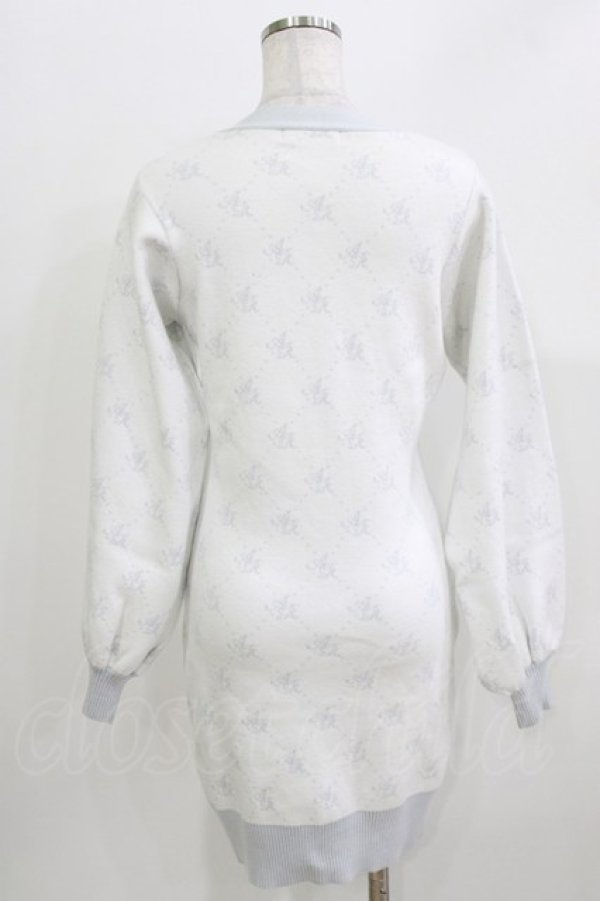 画像3: Ank Rouge / モノグラムニットカーデライクワンピース M オフ/サックス H-26-04-02-066-CA-OP-NS-ZH (3)