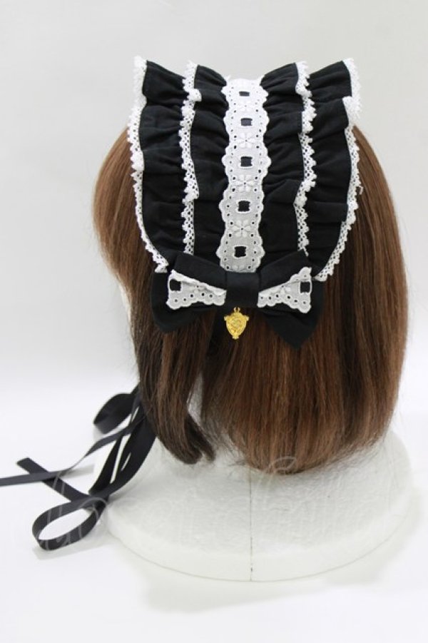 画像2: metamorphose / メアリーフリルヘッドドレス  ブラック H-26-04-02-076-ME-AC-NS-ZH (2)