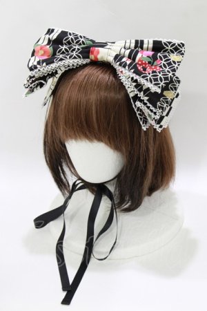 画像: metamorphose / おとめの恋つばき リボンヘッドドレス  ブラック H-26-04-02-077-ME-AC-NS-ZH