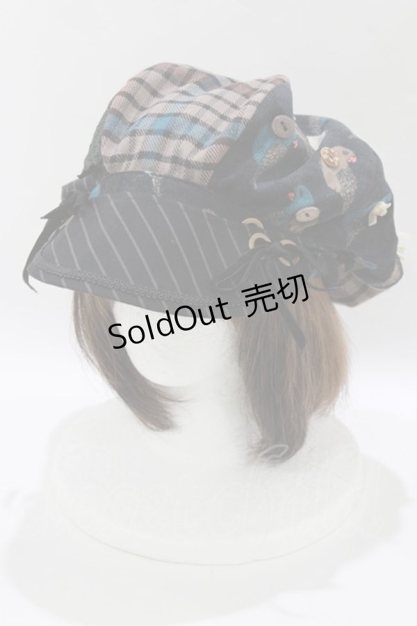 画像1: 星箱Works / 小鳥郵便　２Wayピークドキャップ  ブラウン/ブルー H-26-04-02-078-0-AC-NS-ZH (1)