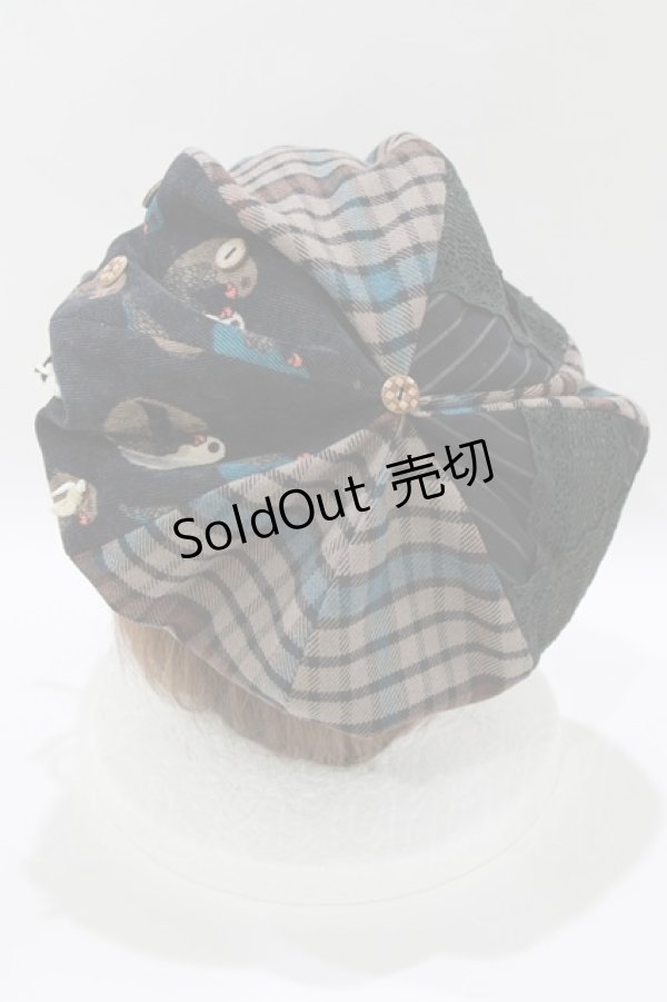 画像2: 星箱Works / 小鳥郵便　２Wayピークドキャップ  ブラウン/ブルー H-26-04-02-078-0-AC-NS-ZH (2)