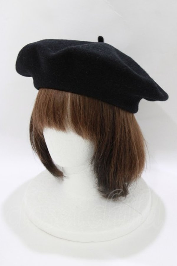 画像1: an another angelus / グログランリボン付きベレー  ブラック H-26-04-02-079-CA-SK-NS-ZH (1)