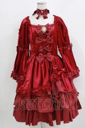 画像: metamorphose / 【プラスサイズ】オリヴィアプリンセスベロアドレスセット プラスサイズ ボルドー H-26-04-02-009-ME-OP-NS-ZH