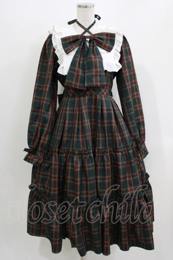 画像1: Amavel / Dolly Holidayチェックティアードワンピース（ロング丈） Free グリーン H-26-04-02-010-CA-OP-NS-ZH (1)
