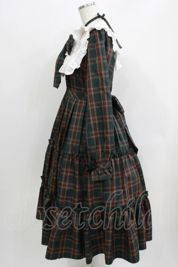 画像2: Amavel / Dolly Holidayチェックティアードワンピース（ロング丈） Free グリーン H-26-04-02-010-CA-OP-NS-ZH (2)