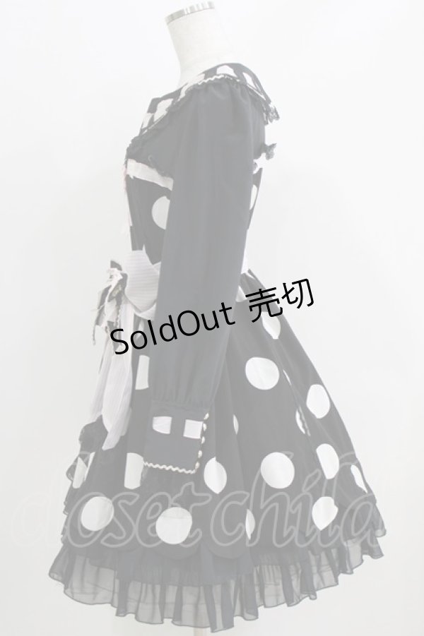 画像2: BABY,THE STARS SHINE BRIGHT / Sweetheart Sweet Dotワンピース Free ブラック H-26-04-02-013-BA-OP-NS-ZH (2)