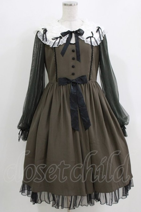 画像1: Angelic Pretty / Airy Frillワンピース Free カーキ H-26-04-02-014-AP-OP-NS-ZH (1)