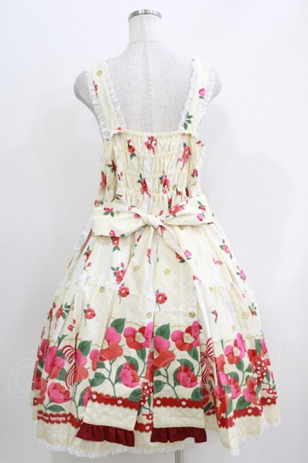 画像3: metamorphose / 【プラスサイズ】おとめの恋つばき シャーリングジャンパースカート プラスサイズ たまご(Light Yellow) H-26-04-02-002-ME-OP-NS-ZH (3)