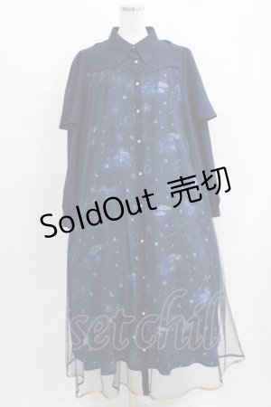 画像: axes femme / ステラートプリントシャツワンピース Free ネイビー H-26-04-02-018-AX-OP-NS-ZH