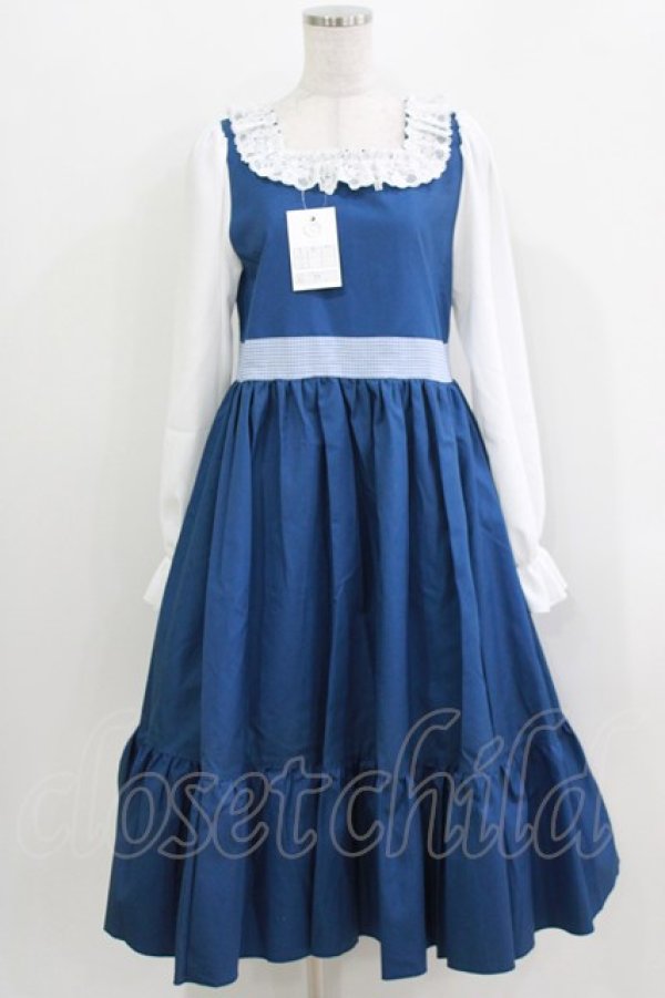 画像1: marcHenTica / チェック切替ワンピース P ブルー H-26-04-02-020-LO-OP-NS-ZH (1)