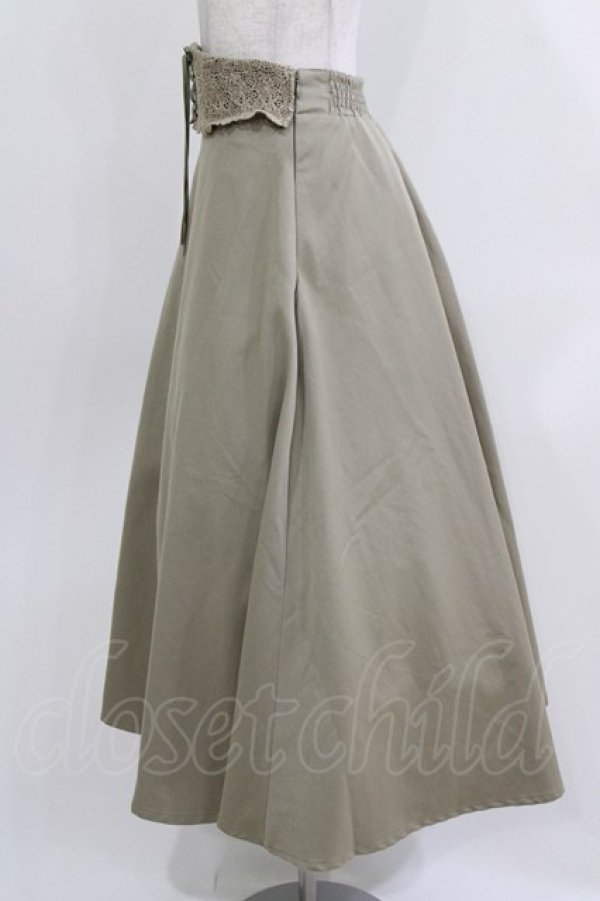 画像2: an another angelus / ウエストレースコルセットフレアースカート Free GREEN H-26-04-02-023-CA-SK-NS-ZH (2)