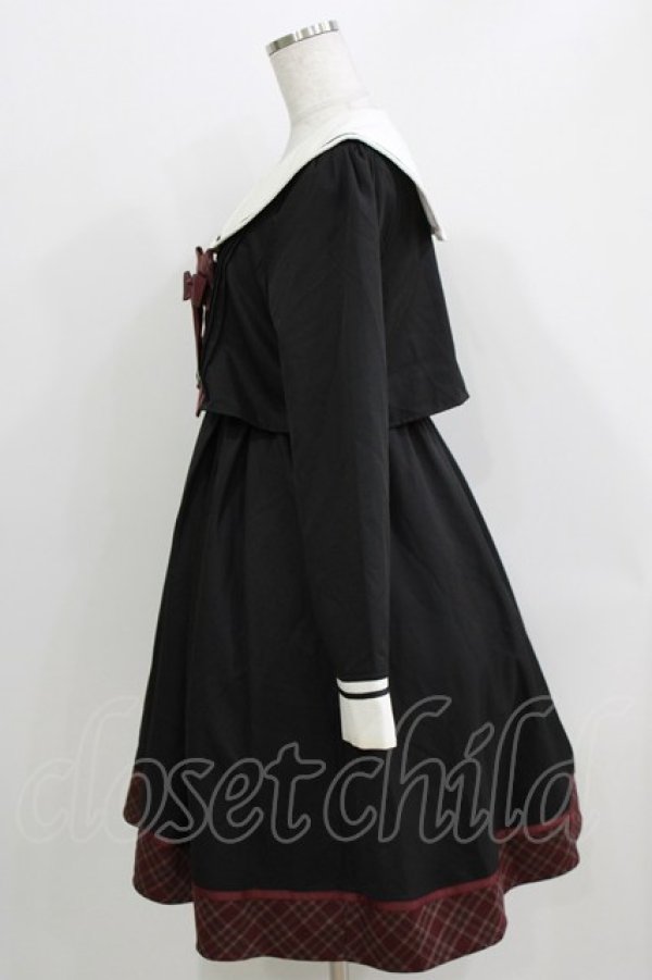 画像2: Amavel / Classique Emblem Setup風セーラーミドル丈ワンピース Free ネイビー H-26-04-02-024-CA-OP-NS-ZH (2)