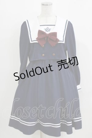 画像: Amavel / School Check Setup風セーラーワンピース Free ブラック H-26-04-02-025-CA-OP-NS-ZH