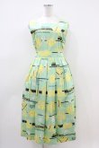 画像1: Jane Marple / Jolies broderies square dress  citron green H-26-04-03-027-JM-OP-KB-ZH (1)